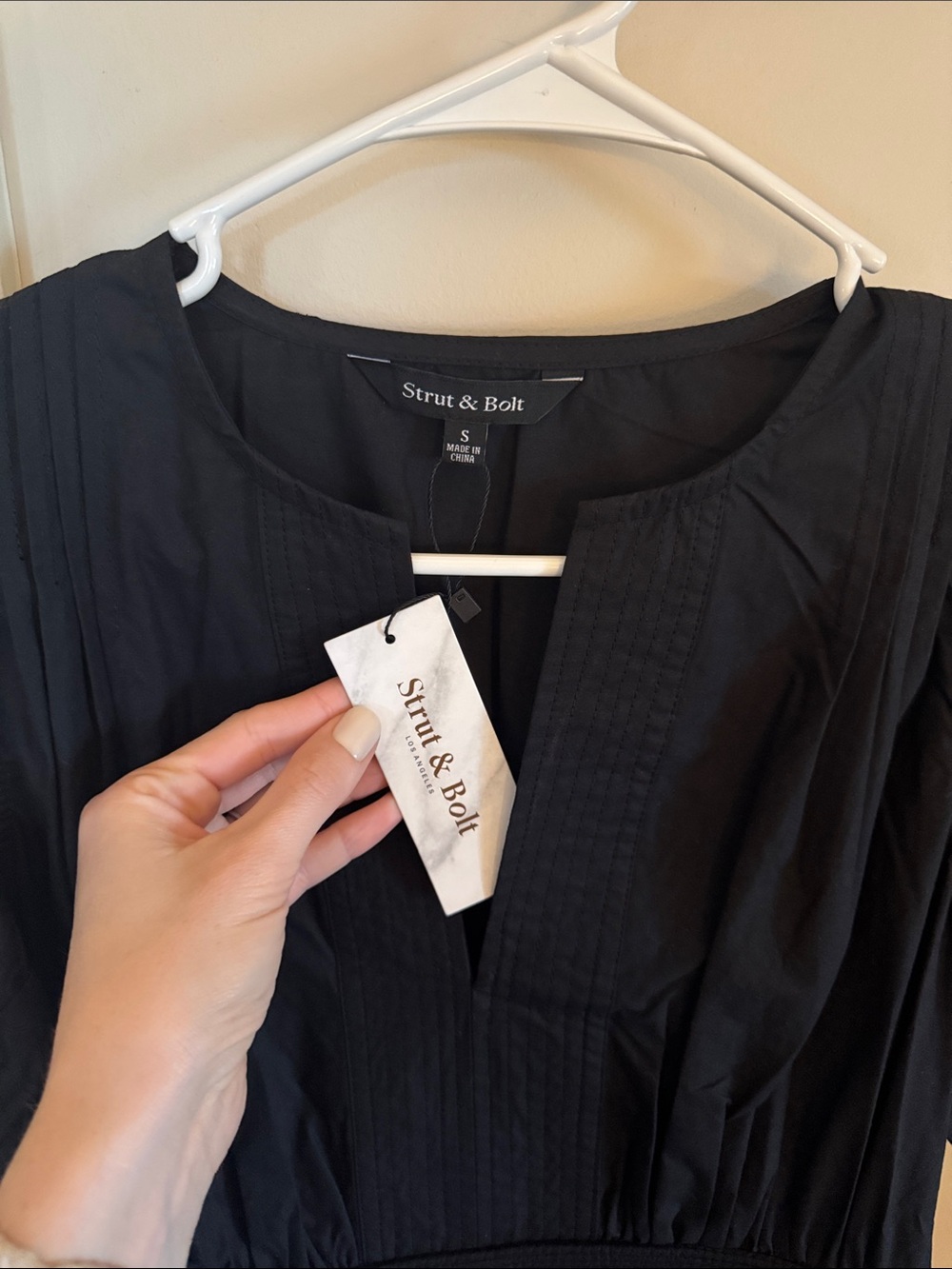Strut & Bolt 100% Cotton Black Midi Dress - Picture 6 of 9